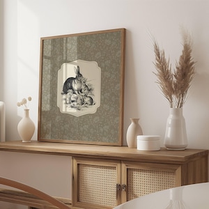 Vintage Rabbit Sketch Print Vintage Neutral Bunny Wall Art Country Farmhouse Decor Cute Antique Animal Sketch Nursery Wall Art PRINTABLE ART