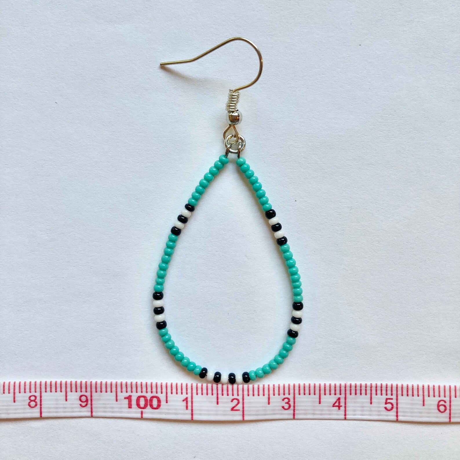 Beaded Teardrop Shaped Drop Earrings
