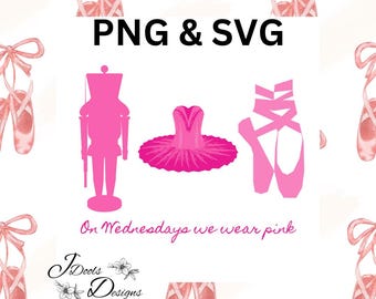 Às quartas-feiras usamos o balé quebra-nozes rosa PNG SVG Digital Download
