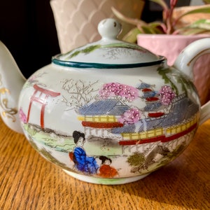 Vintage Japanese Teapot Hand Painted