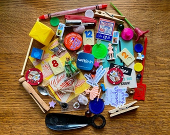 Junk drawer lot crowcore Goblincore geocache trinkets lot 10 ounces