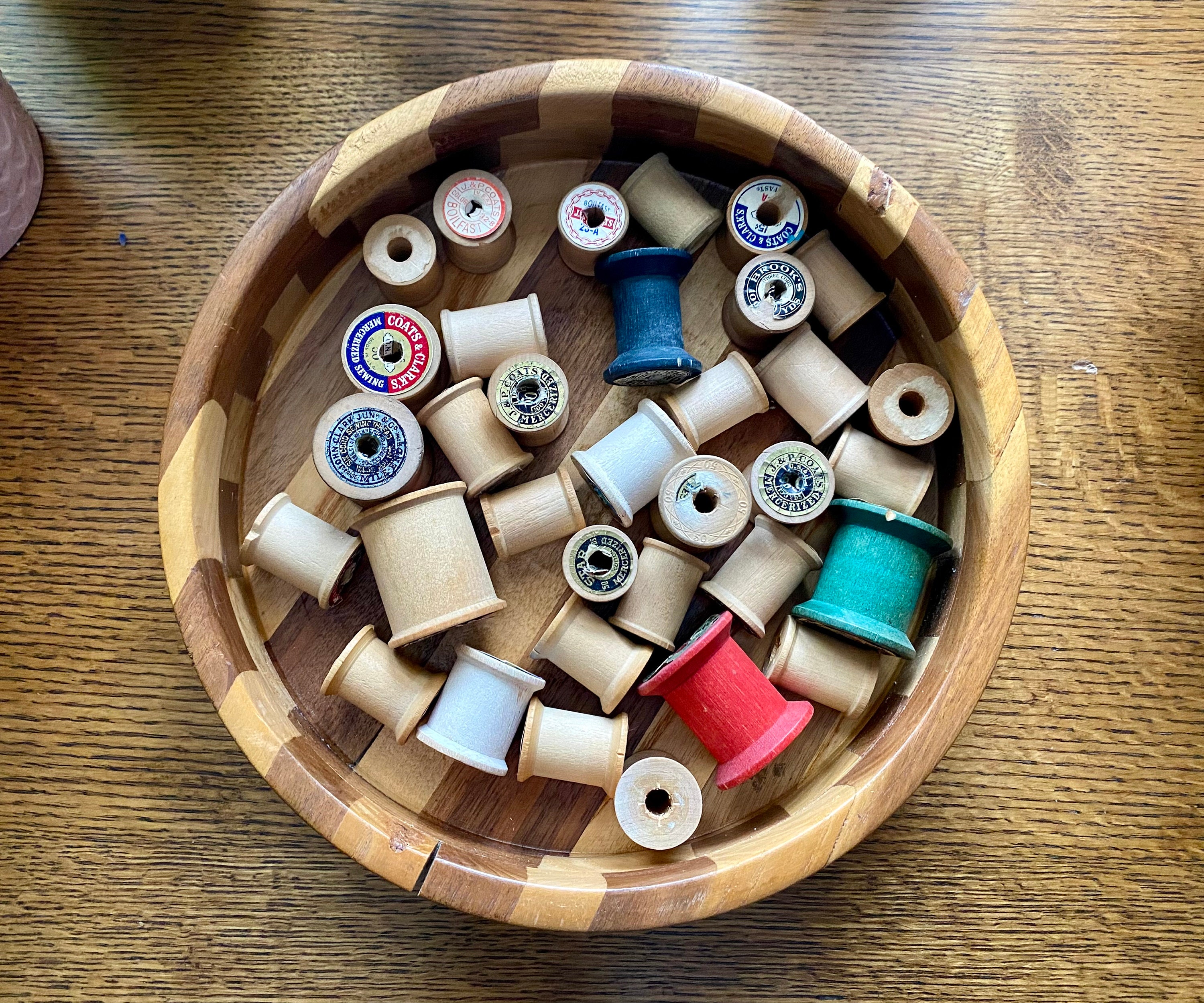 Lot of 10 Vintage Wood Thread Spools Old Thread Spools Naked Thread ...
