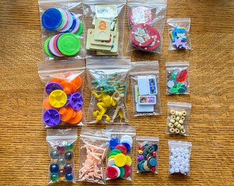 Junk drawer lot crowcore Goblincore geocache trinkets lot 10 ounces over 150 swag items