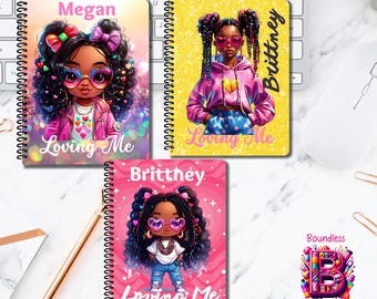 Love Me Notebook | Cute Black Girl Journal | Colorful Heart Design | Teen Affirmation Notebook | Self Love Stationery