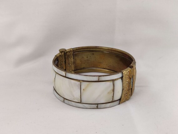 Vintage Mother of Pearl Wrist Cuff - image 2