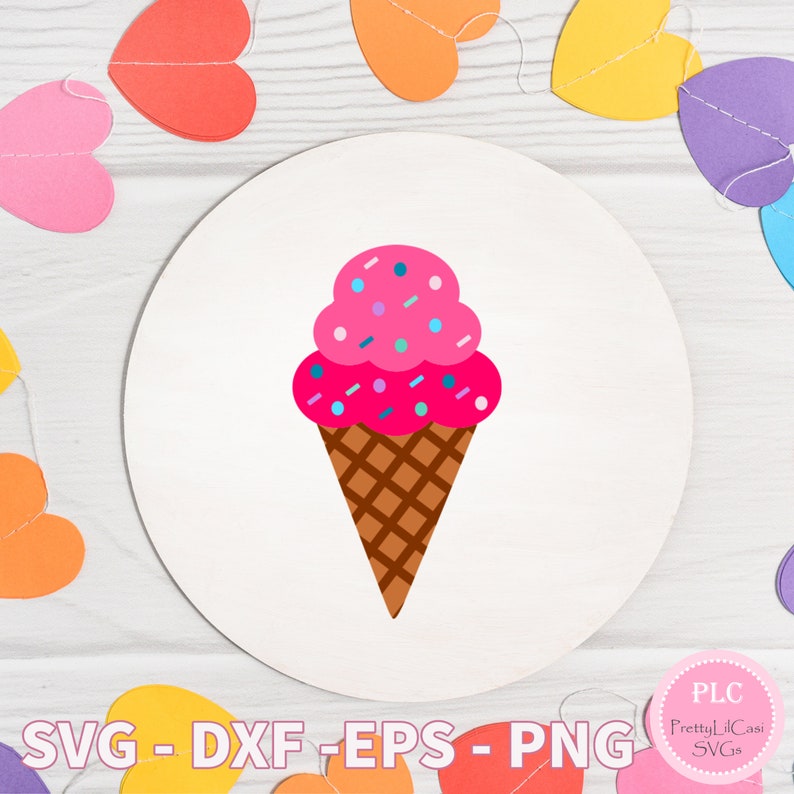 Ice Cream Cone Svg Dxf Eps Png Silhouette Cricut Cut File - Etsy