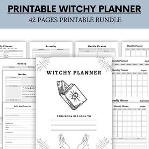 Witchy Planner - Dream Journal - Goals Tracker - Daily Manifestation - Crystals For Magic - Printable Witchy Planner - Instant Download