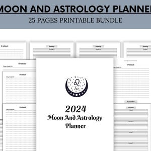 2024 Moon & Astrology Planner - Lunar Planner - Moon Phase Calendar - Gratitude Planner - Printable Moon Planner - Instant Download