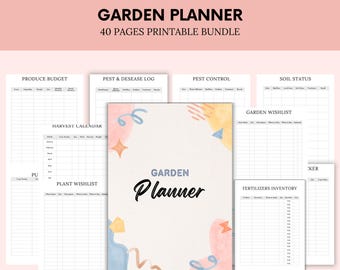 Garden Planner - Garden Organizer - Diario di giardinaggio - Plant Planner - Garden Planner stampabile - Registro delle piante - Download immediato