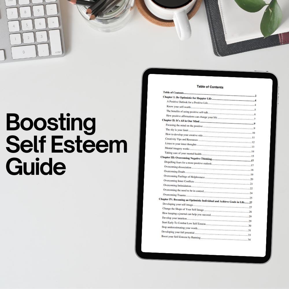 Boosting Self Esteem E-book - Personal Growth Guide - Positive Mindset ...
