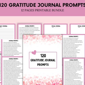 120 Gratitude Journal Prompts - Mindfulness Prompts - Wellness Journal - Printable Gratitude Prompts - Therapy Journal - Instant Download