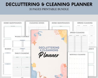 Decluttering & Cleaning Planner - Cleaning Schedule - Household Organizer - Cleaning Tracker - Printable Cleaning Planner - Instant Download