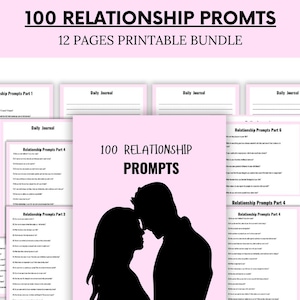 100 Relationship Prompt - Couple Journal -  Love Journal - Couples Question Cards - Printable Relationship Prompt Journal - Instant Download