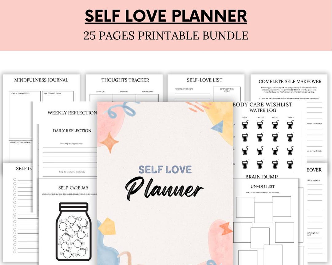 Self Love Planner - Mindfulness Journal - Mood Tracker - Gratitude ...