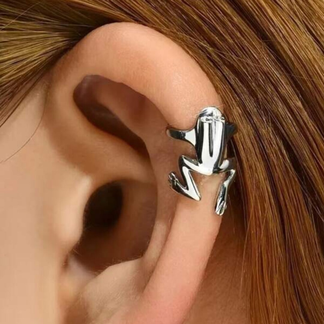 Silver Frog Ear Cuff Frog Helix Wrap Earring Cute Frog Ear Etsy