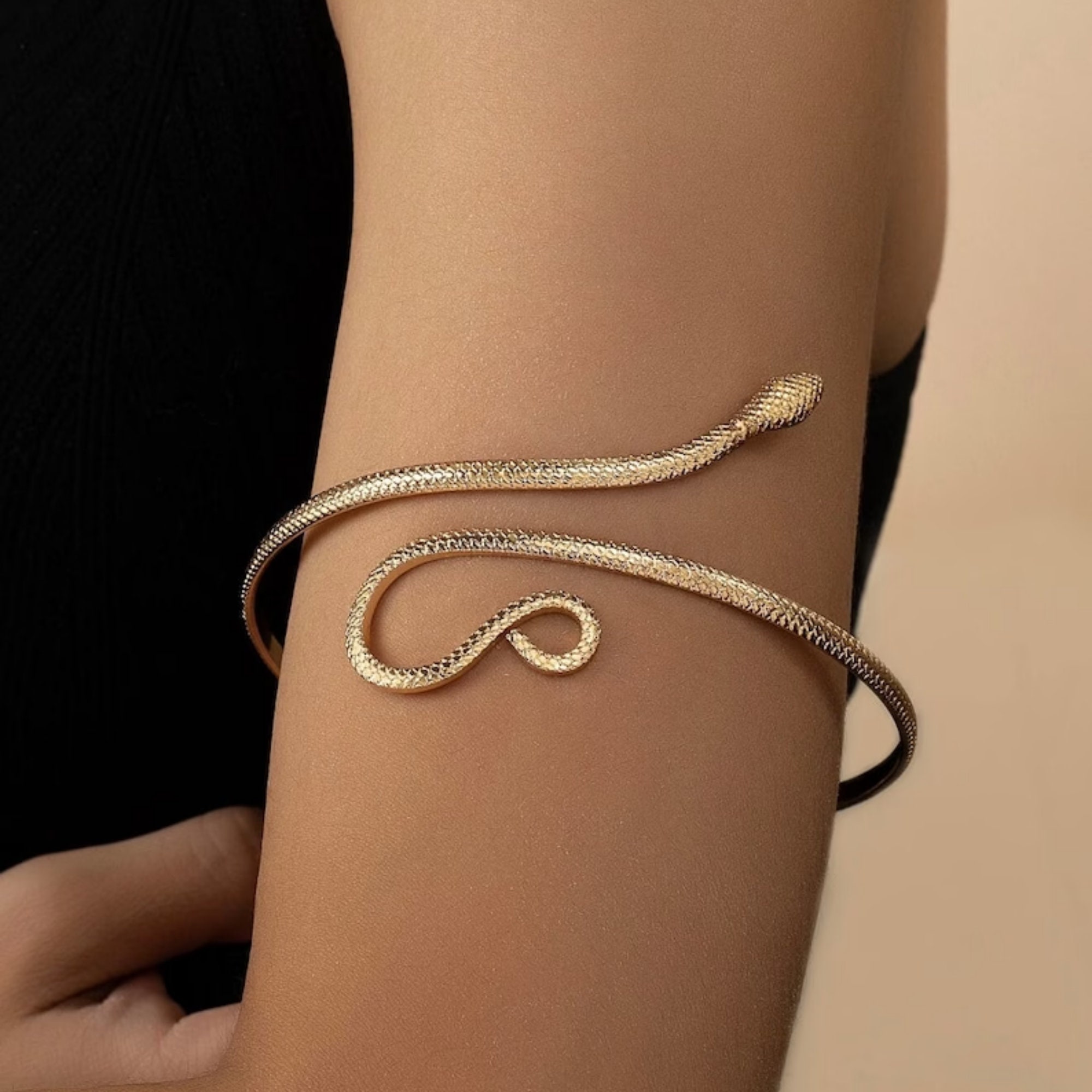 Snake Arm Band Snake Design Arm Cuff Gold Minimalist Arm Etsy Canada
