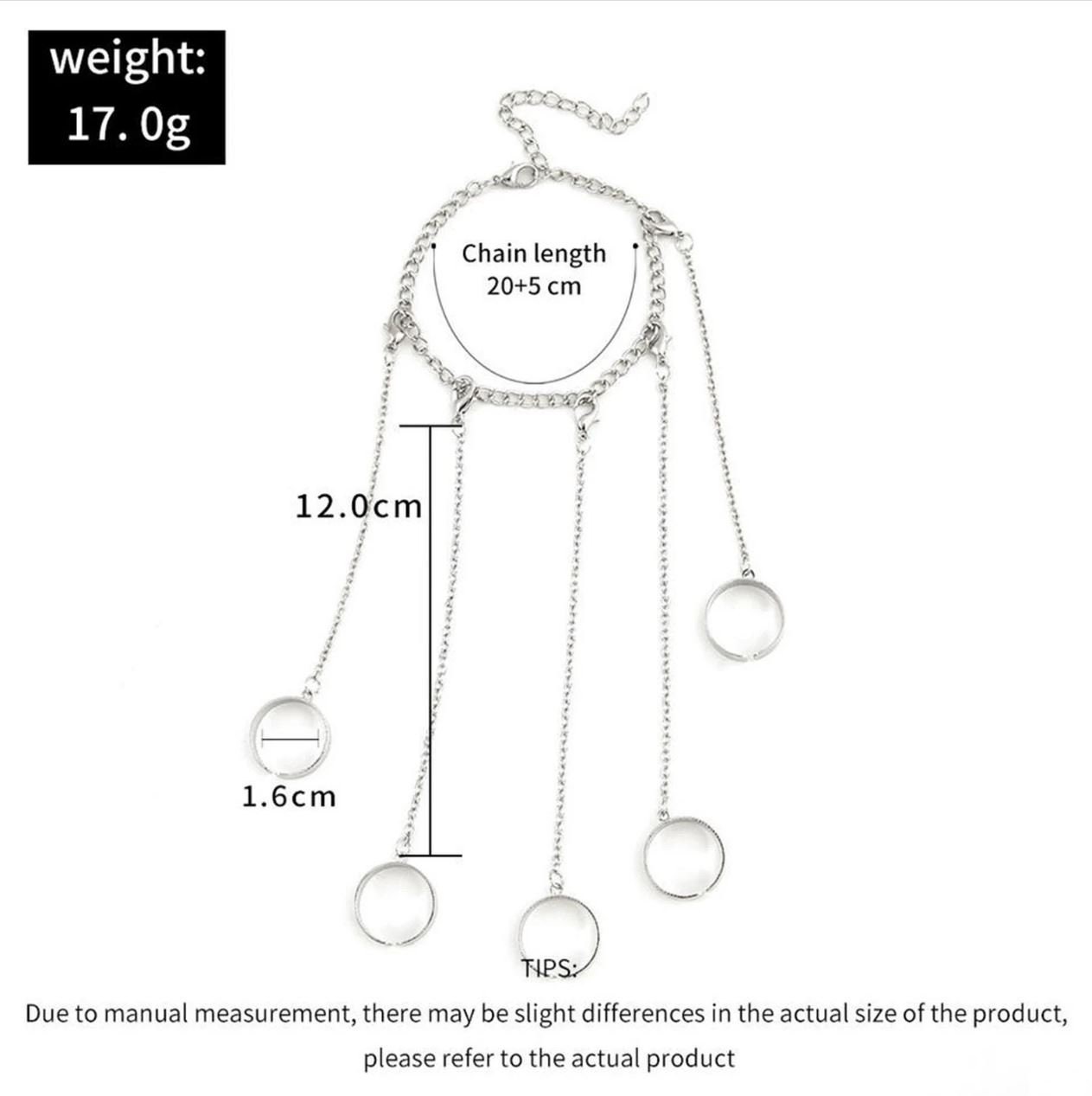 Five Finger Hand Chain Bracelet Ring Connected Chain Ring Etsy