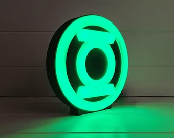 Lampada da tavolo a LED Lanterna Verde - Realizzata con stampante 3D - Alimentata tramite USB - Decorazione per la stanza - Regali per donne e uomini - Fan Art