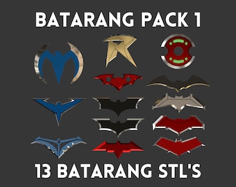 Batarang Stl Pack - 13 Variations - STL 3D Printable Files