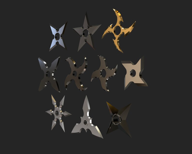 Shuriken 3D Model 10 Variations STL 3D Printable Files 3D Printing - Etsy