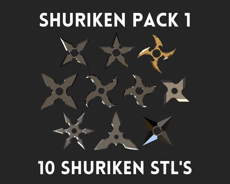 Shuriken 3D Model 10 Variations STL 3D Printable Files 3D Printing - Etsy