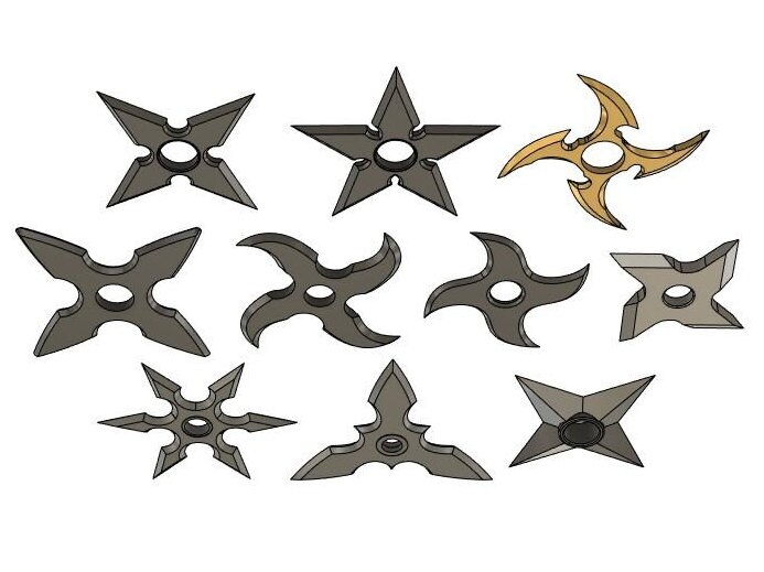 Shuriken 3D Model 10 Variations STL 3D Printable Files 3D Printing - Etsy