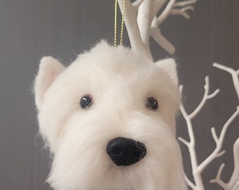 Handmade needle felted  west highland terrier bauble