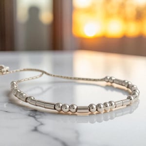 Morse Code Bracelet for Graduates, Unique Jewelry with Personalized Message, Matching Bracelets Gold Filled or Sterling Silver