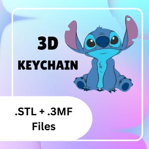 Niedliche Stitch 3D Print Schlüsselbund Datei | lilo und Stitch | STL & 3MF Download | Nur für den persönlichen Gebrauch