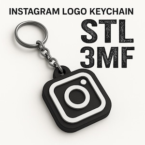 Instagram-logotypnyckelring STL-fil: 3D-utskriven nyckelring (3MF)