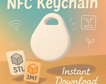 3D-afdrukbare NFC-sleutelhangerhouder: STL- en 3MF-bestanden (digitale download)