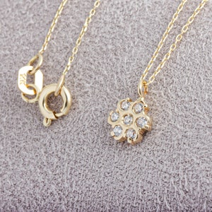 14k Solid Gold Flower Necklace • Minimalist Flower Pendant • Dainty Floral Necklace • Christmas Gift •Flower Necklace For Women•Gift for her