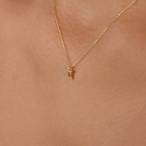 May include: A gold chain necklace with a small gold Gemini zodiac sign pendant.