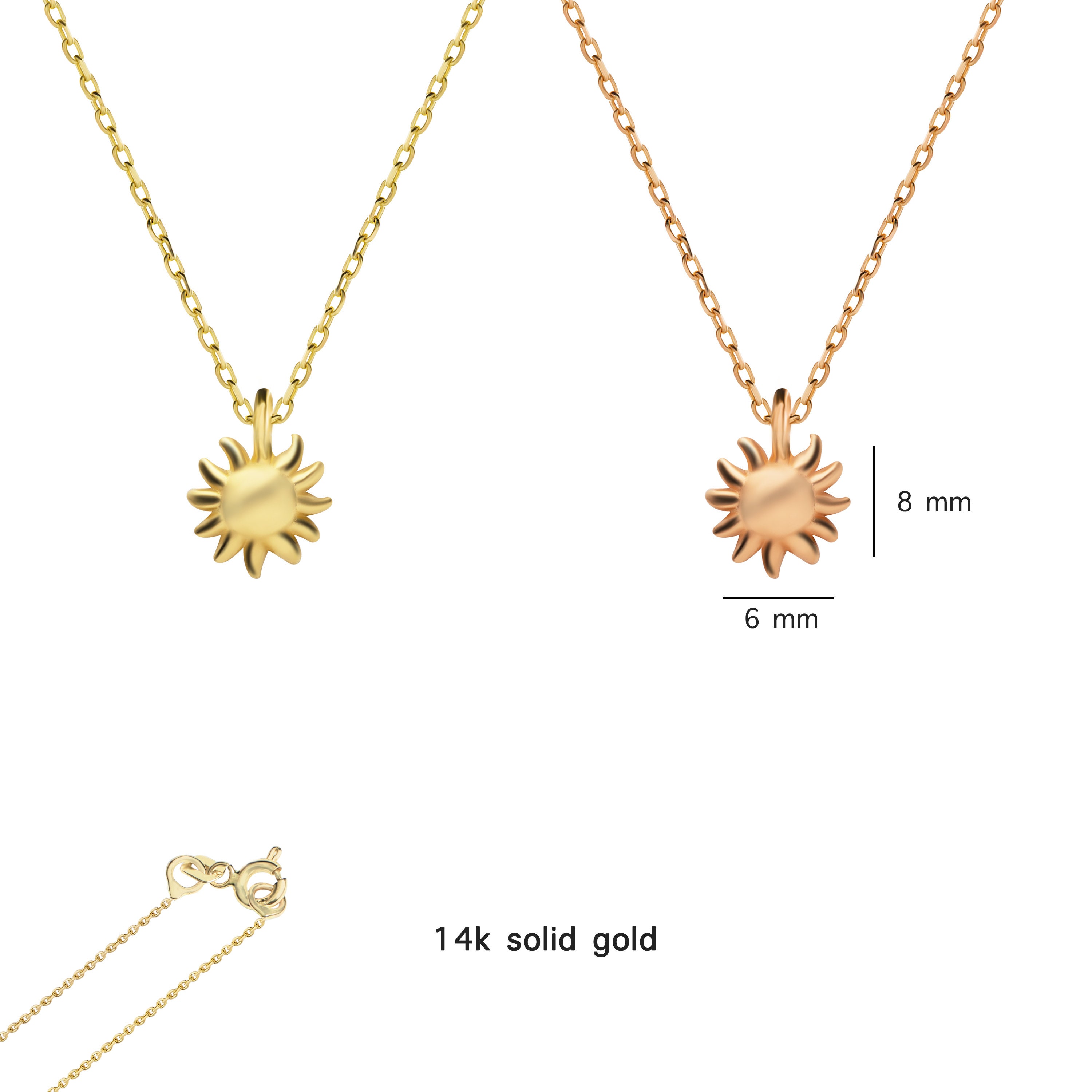 Gold Necklace with Sun Detail