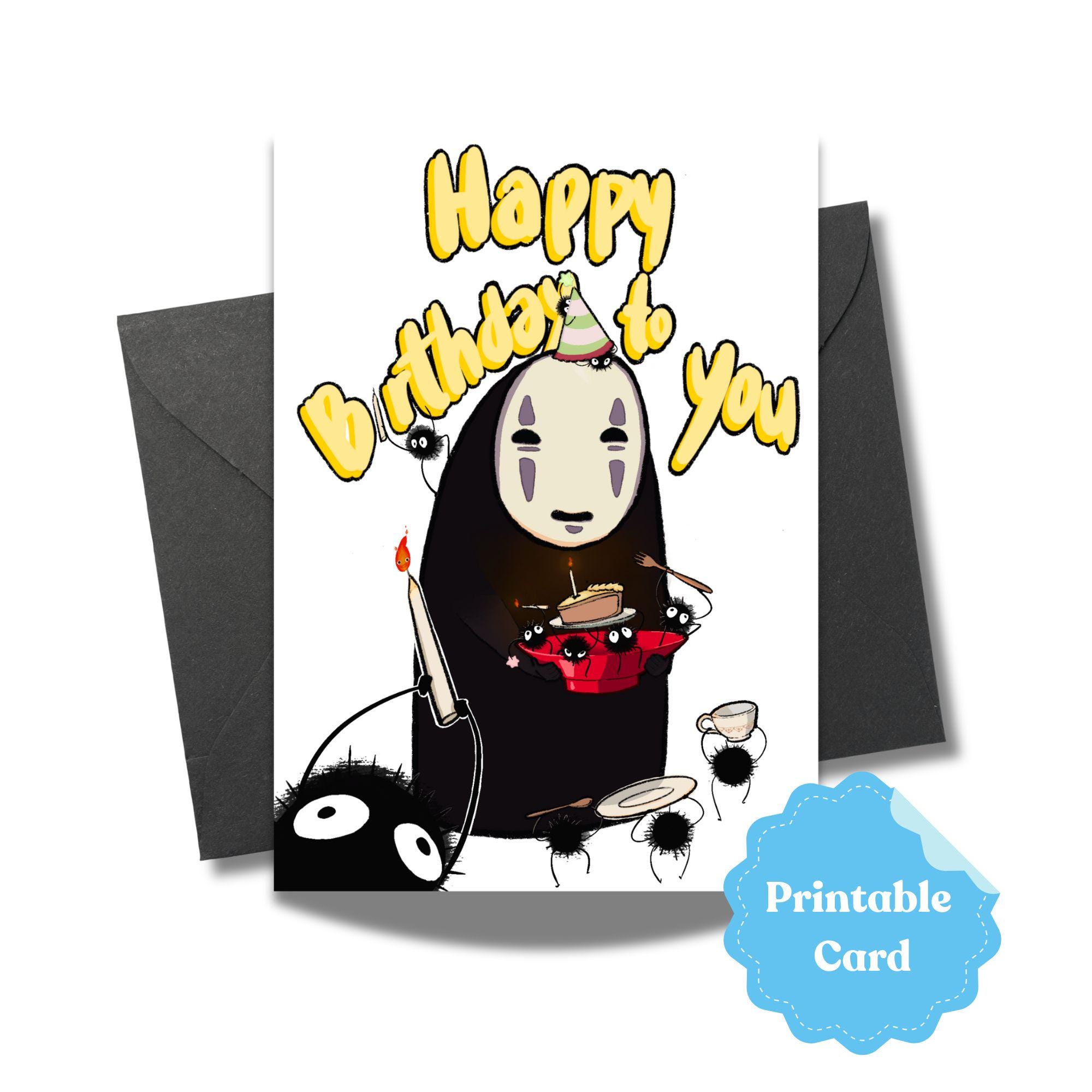 1 X Greeting Card Happy Monkey Banana Palm Tree - Blank Birthday