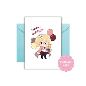 Howl Calcifer Howl's Moving Castle Studio Ghibli Cute Anime Chibi Carte imprimable Téléchargement instantané Cadeau d'anniversaire