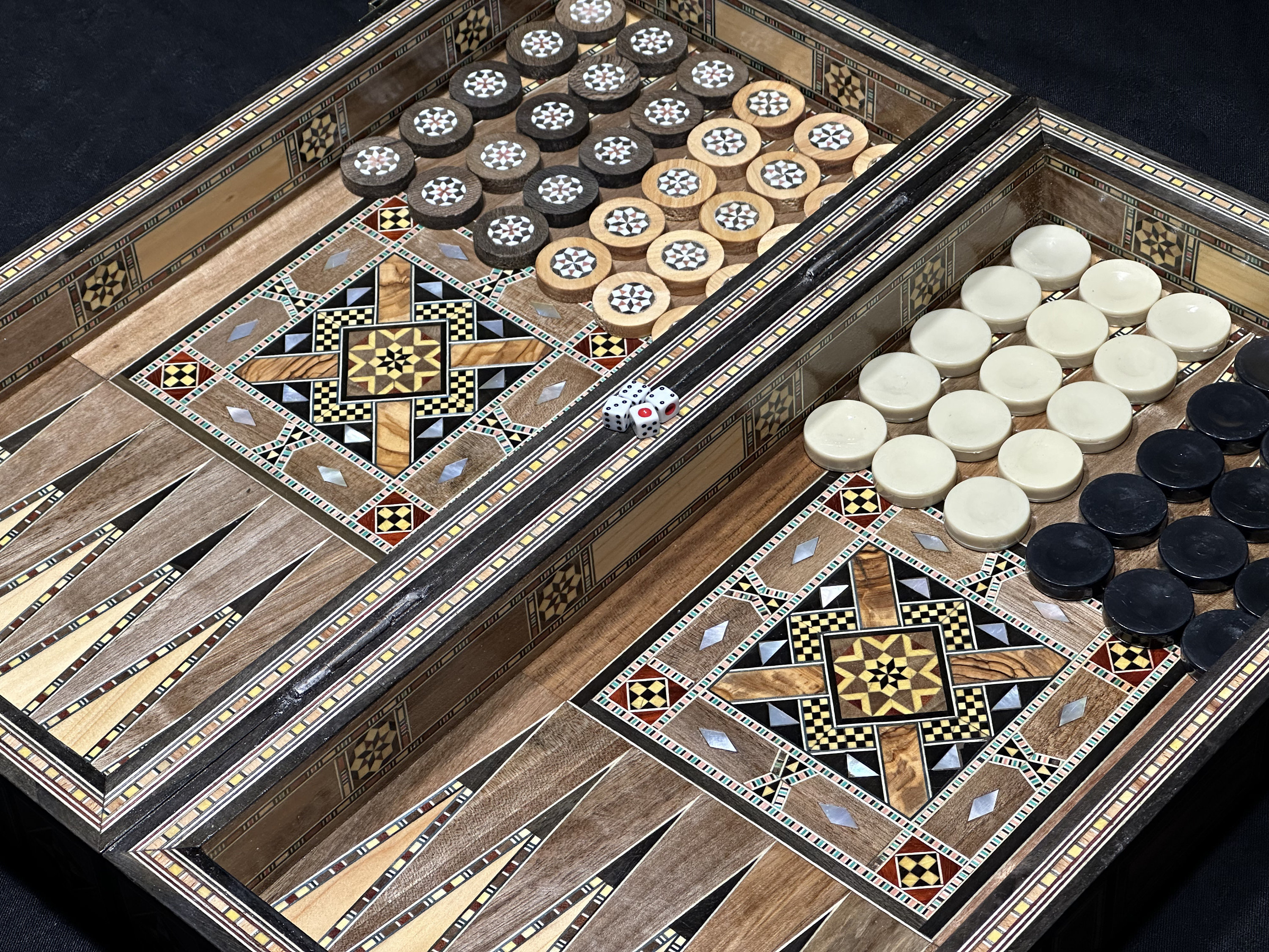 Custom Backgammon Board and Chess Set From Lebanon