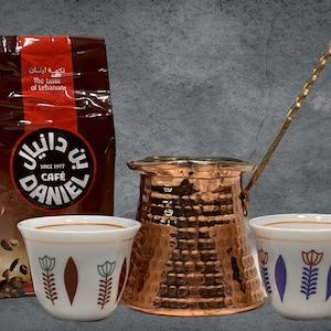 Libanese koffiebundel - Cadeaupakket - 4 in 1 - Volledige set - Ideaal cadeau uit Libanon - Ahwe Set - Gratis DHL Express