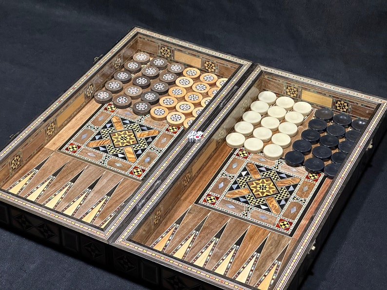 Backgammon Set and Chess Board From Lebanon 100% Handmade With Real ...
