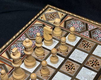 Handmade Inlaid Chess and Backgammon Set from Lebanon