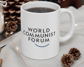 Wereld Communistische Forum Mok | Grappige koffiemok | WEF Meme Cup | Wereld Economisch Forum | Klaus Schwab-meme | Slechtste economische Frum Cup
