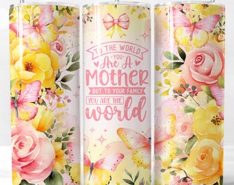 Floral Mother's Day Tumbler Wrap, Sublimation Design (Digital Download)