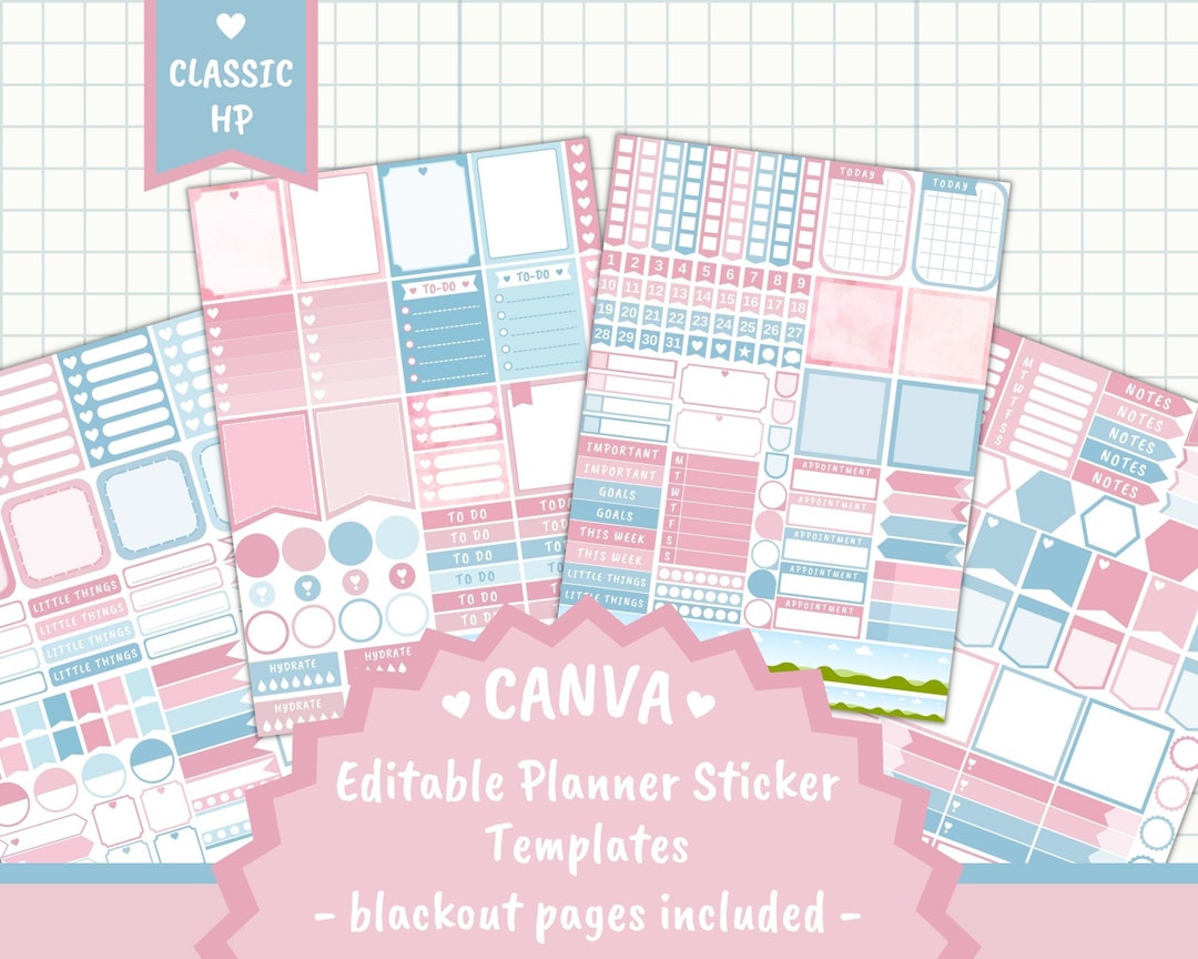 Canva Editable Planner Sticker Templates Classic Happy Planner Stickers ...