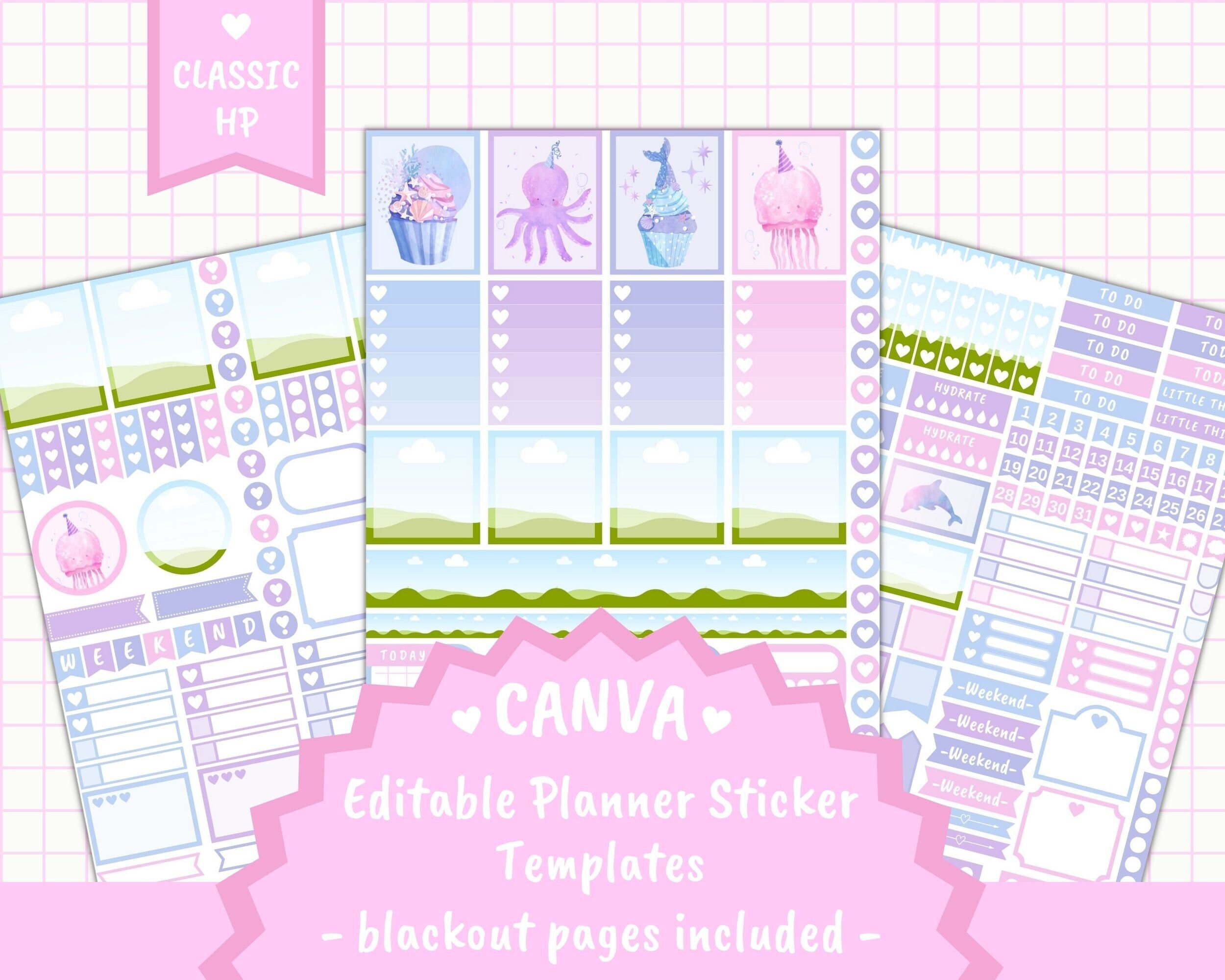 Canva Editable Planner Sticker Templates Classic Happy Planner Stickers