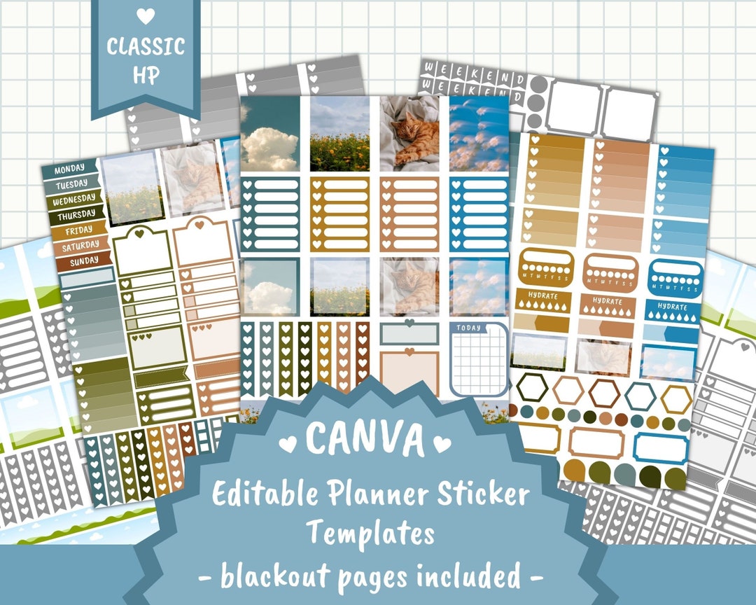 Canva Editable Planner Sticker Templates Classic Happy Planner Stickers ...