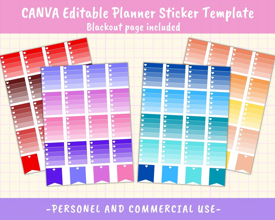 Canva Editable Planner Sticker Templates Classic Happy - Etsy