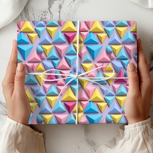 Colorful 3D Gift Wrap Papers, Any Occasion, Festive Wrapping Paper, Birthday Gift Wrap, Matte Finish, Eco-Friendly Paper, Creative Packaging