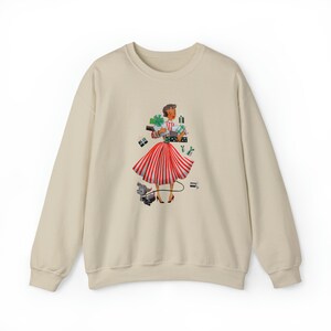 Retro 1950s Christmas Shopper Sweatshirt, Vintage Look, Unisex Heavy Blend™ Crewneck Women's Sweatshirt, Gift for Her image 3