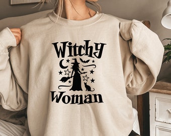 Witchy Woman Halloween Sweatshirt, Fall & Autumn Witch Sweatshirt, Unisex Heavy Blend™ Crewneck Women's Sweatshirt, Gift for Her