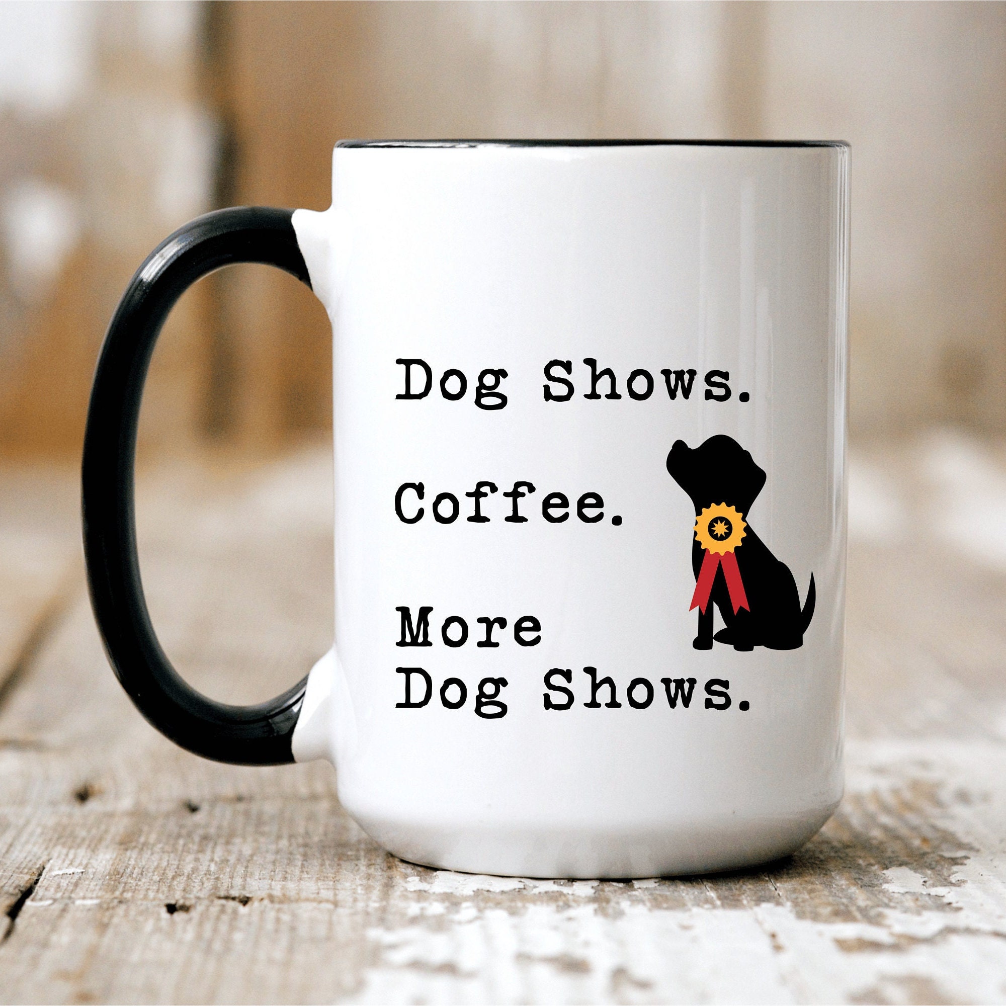 Dog Show Coffee Mug, Dog Show Gift Idea, Two-Tone Ceramic Coffee Mug, Large 15oz Coffee Mug, Dog Lover Gift, Gender Neutral Mug